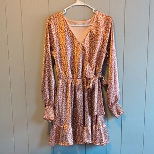 Altar'd State Peach and Cream Dress